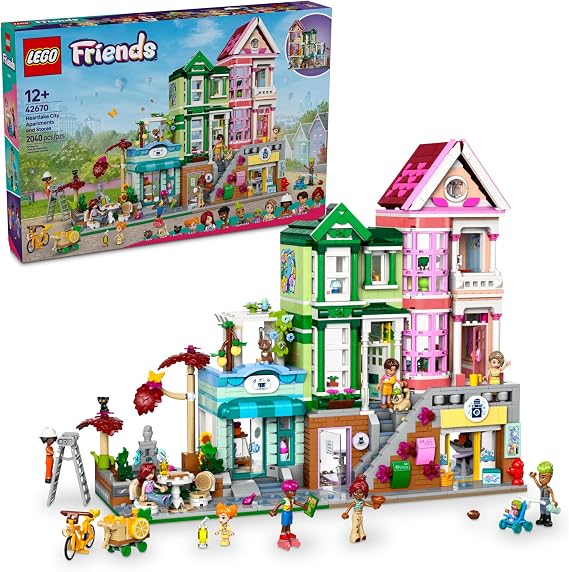 LEGO Friends Heartlake City Apartments and Stores Dollhouse - Toy Building Set for Kids, Girls and Boys, Ages 12+ Gift Ideas for Birthday - with 7 Minidolls, a Micro-Doll, and More - 42670