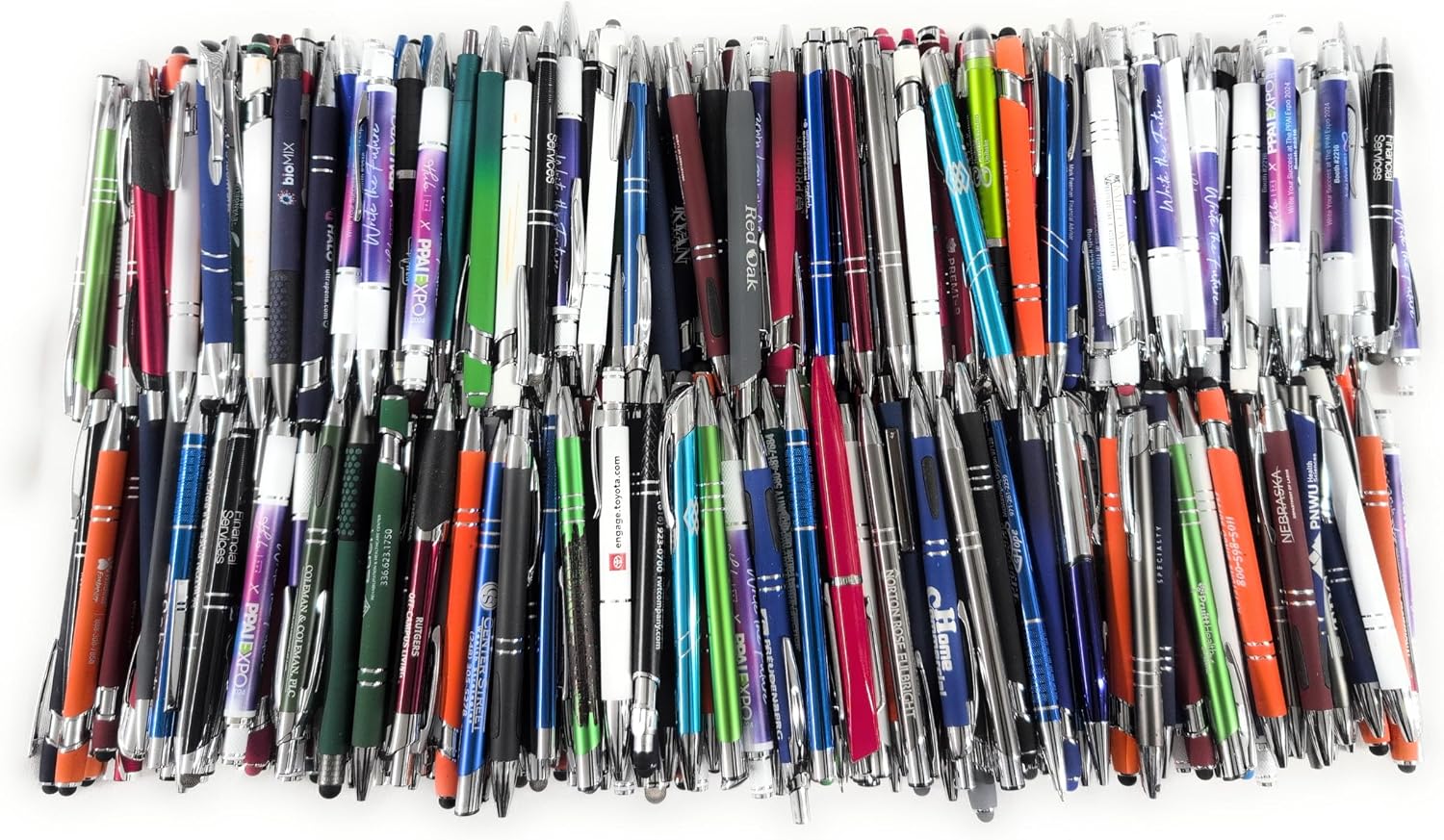 Wholesale Case Lot of 500 Misprint METAL Pens – Ballpoint Retractable Click Pens, Mixed Colors, Styles & Inks
