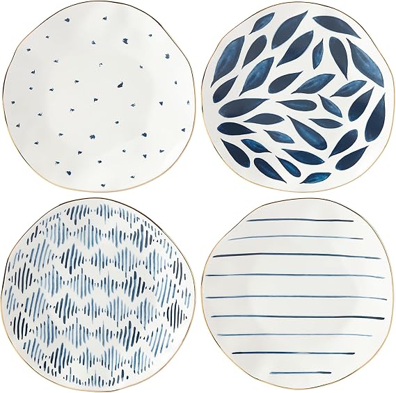 Lenox Blue Bay Porcelain Dessert Plates, Set of 4