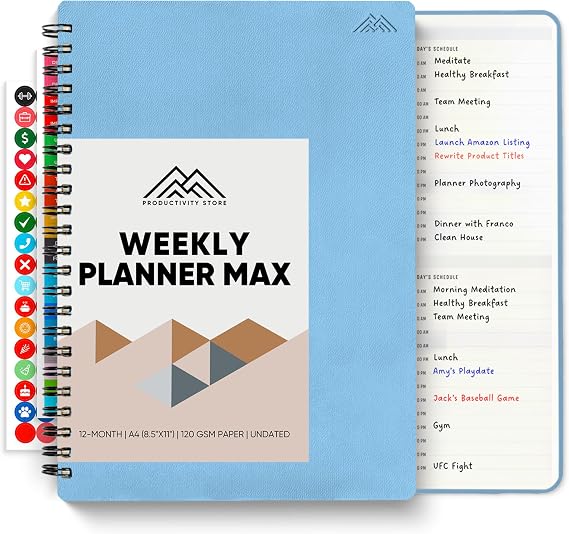 2026 Planner. 8.5" x 11" Spiral-Bound Weekly, Monthly and Daily Planner - Organize All 52 Weeks - Increase Productivity and Get Organized - Productivity Store (Blue)