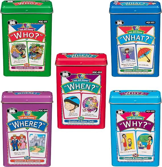 Super Duper Publications | Ask and Answer WH Question Five Fun Decks Bundle | Communication and Language Skills Flash Cards | Educational Resource for Children