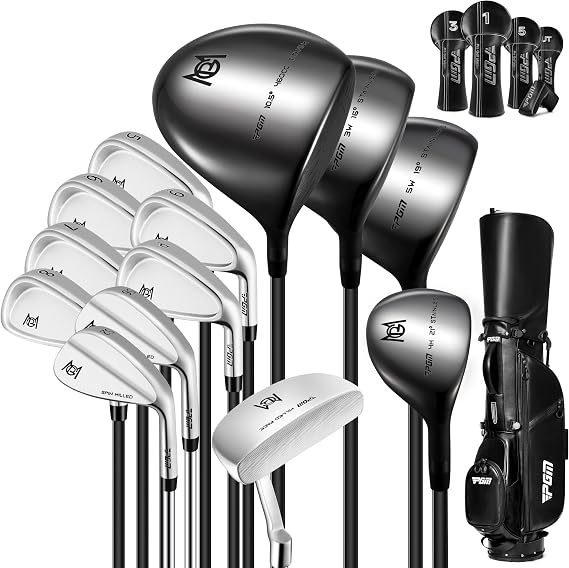 PGM 19 Pieces Men's Complete Golf Club Sets with 460cc Titanium Driver