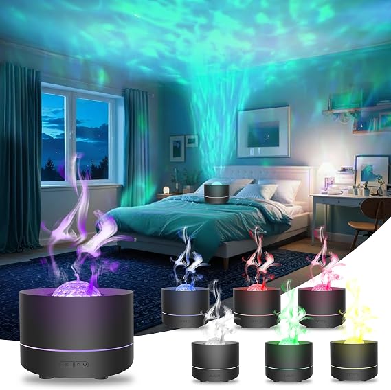 YSMNDE Essential Oil Scent Diffuser: 200ML Aroma Diffuser for Home Bedroom Bathroom - 7 Colors LED Galaxy Projector, Ultra-Quiet Cool Mist Scent Diffuser with Auto-Off Protection for Friends Family