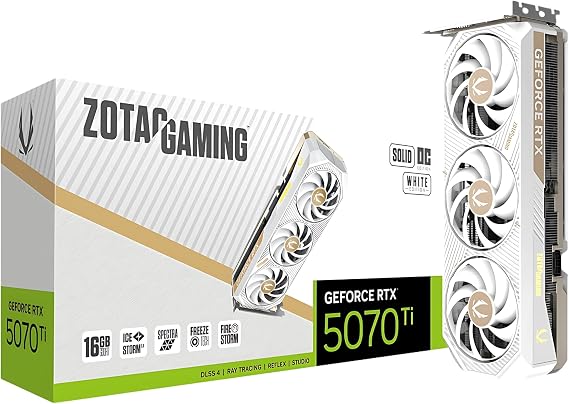 ZOTAC SOLID CORE OC White Edition GeForce RTX 5070 Ti 16GB GDDR7 PCI Express 5.0