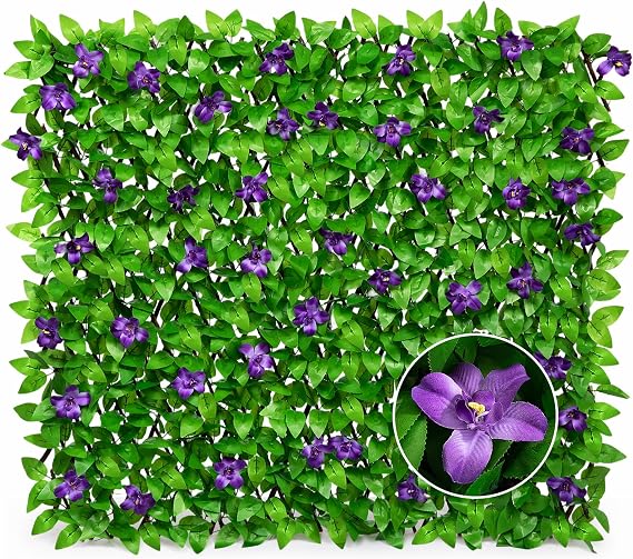 DOEWORKS Expandable Fence Privacy Screen for Balcony Patio Outdoor, 1PC Faux Ivy Fencing Panel for Backdrop Garden Backyard Home Decorations