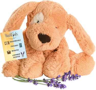 Puppy Love - Microwavable & Weighted Plush Stuffed Animal - Heated Plushie for Warmth - Cute, Soft, Cozy Toy for Adults & Children (Boys, Girls, Toddlers) by Warm Pals