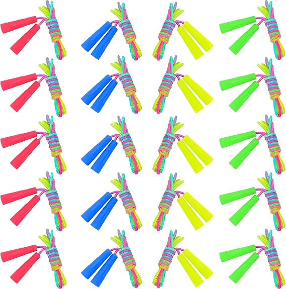Kids Jump Rope,20 Pack Rainbow Jump Rope Set,7.2 Ft Adjustable Skipping Rope,Durable Jump Ropes with Plastic Handles,Vibrant Jumping Ropes for Outdoor Fun Exercise Fitness Activity Party Favors(20) | Comedone Extractor Tools, Stainless Steel Acne Tools for Forehead Nose Face Skin Blemish Removal