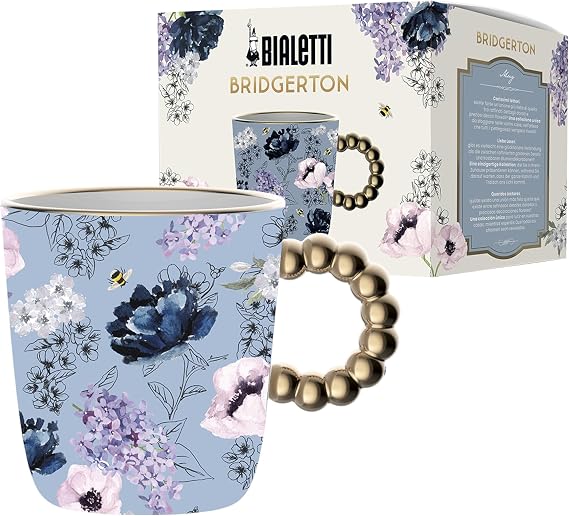 Bialetti Bridgerton Kupa, Porselen, Bulaşık Makinesinde Yıkanamaz, Mikrodalgada Kullanılamaz, 330 ml