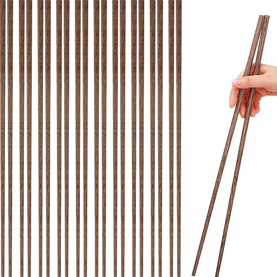 16.5 Inch Long Wooden Chopstick - 10 Pairs, Ideal for Hot Pot, Frying, Noodles
