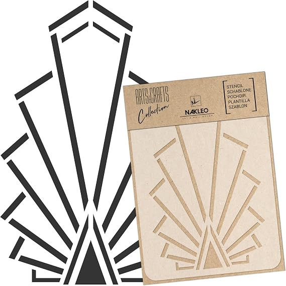 NAKLEO Painting Stencil for Crafts A3 11.8 x 16.5, Art Deco Railing Grill Pattern, Reusable Plastic DIY & Scrapbooking Drawing Template, Decoupage Art Home Decor, Wall Wood Fabric Furniture