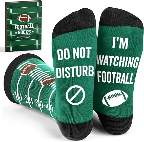 Funny Socks For Men - Cool Mens Football Socks, Sports Stocking Stuffers, Funny Accessories, Ideas Gifts, Sports Gift