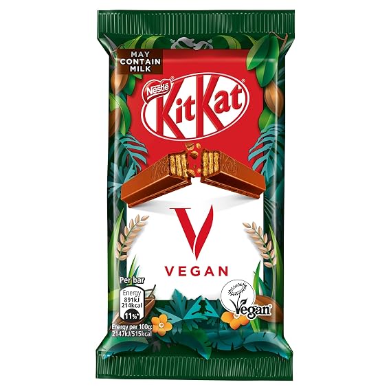 KitKat Vegan 4 Finger Bar, 41.5g - Plant Based Chocolate Wafer Bar, Dairy Free Healthy Chocolate, 1.46 Ounce