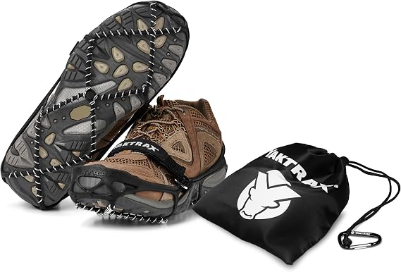 Yaktrax Pro Traction Cleats - 360-Degree Grip on Snow, Ice, Multi-Terrain Surfaces - Elastic Outer Band w/Easy-On/Off Heel Tab & 1.4mm Stainless Steel Coils - Abrasion Resistant - Unisex