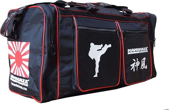 Kamikaze Traditional Karate Sports Bag for Children and Daily Training, Small Size 48 x 21 x 23 cm, in Black or Red