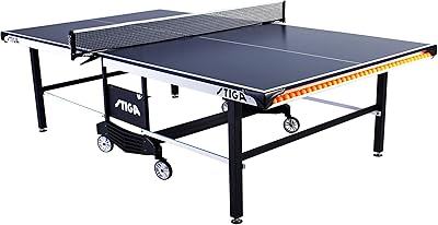 STIGA STS 385 Indoor Competition-Ready Table Tennis Table with Integrated Ball Storage and Premium Clipper Net and Post