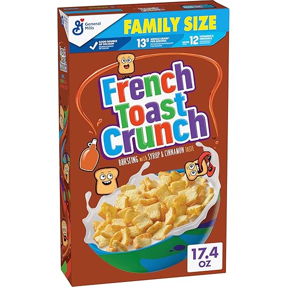 French Toast Crunch Breakfast Cereal, Family Size, 17.4 oz
