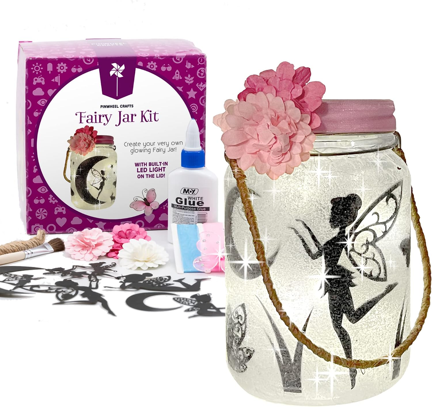 Arts and Crafts for Kids Ages 8-12: Fairy Jar Kit – Make Your Own Fairy Lantern Night Light – Perfect Birthday Gift for Girls - Crafts for Girls Ages 8-12