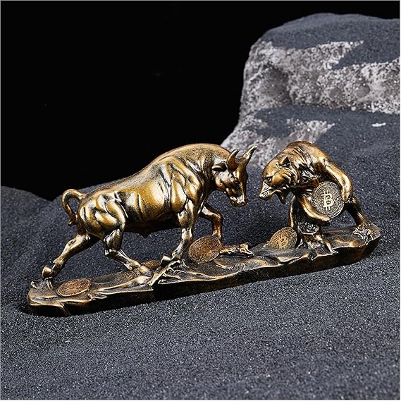 AETVRNI Bull and Bear Statue, Wall Street Bull Statue, Stock Broker Gifts, for Investors and Money Managers,Bronze,40cm/15.7in