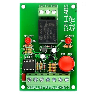 ELECTRONICS-SALON Panel Mount Momentary-SwitchPulse-Signal Control Latching SPDT Relay Module,12V