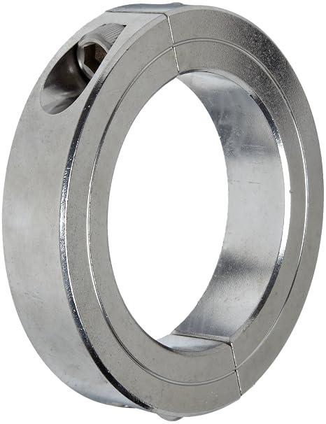 (3 Set) Stainless Steel Two-Piece Clamping Collar, 1-1/2" Bore Size, 2-3/8" OD, with 1/4-28 x 3/4 Set Screw