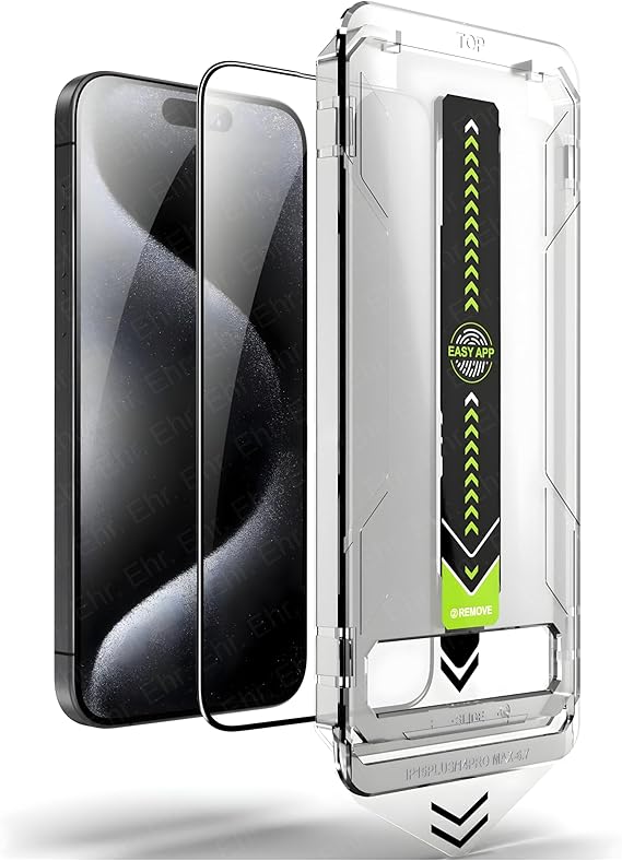 Ehr. iPhone 14 Pro Max ile Uyumlu Darbelere Karşı Maksimum Koruma Sağlayan ve Kolay Uygulama Aparatlı Hiçbir Şekilide Telefonda Toz Bırakmayan Cam (iPhone 14 Pro Max)