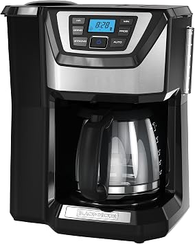 Black and Decker BLACK+DECKER 12-Cup Mill and Brew Coffeemaker, Black, CM5000B