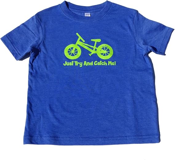 ZippyRooz Boys & Girls Toddler & Little Kids Pedal Bike Tee Shirt Just Try and Catch Me!