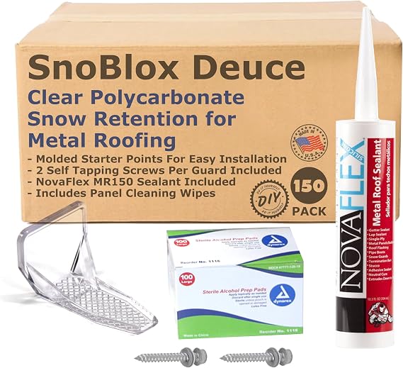 SnoBlox Deuce 150pc Snow Guards & Screws Kit for Metal Steel Corrugated Roof