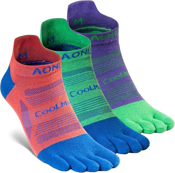 AONIJIE Toe Socks for Men and Women High Performance Athletic Running Five Finger Ankle Socks