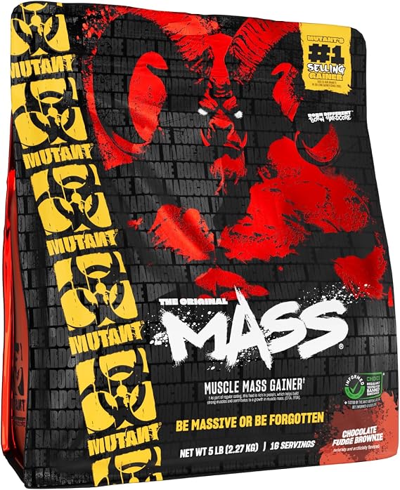 Mutant Mass Weight Gainer Protein Powder, Chocolate Fudge Brownie, 5 lb