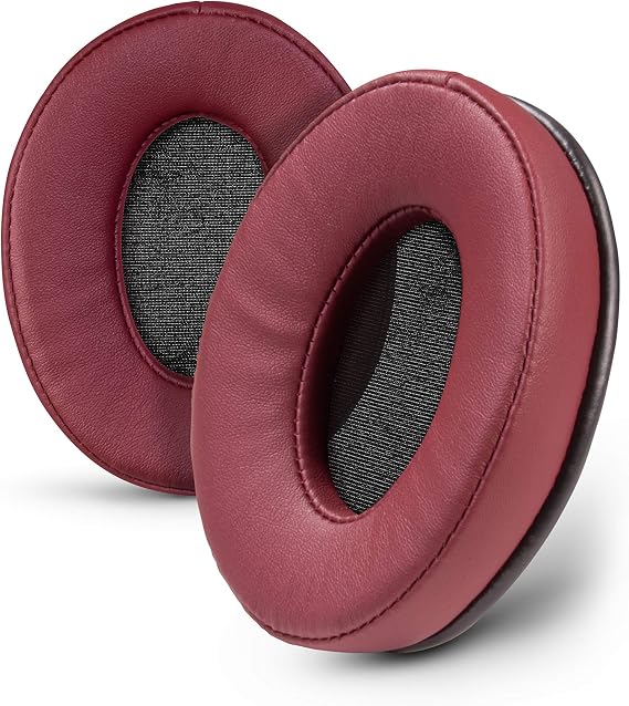 Brainwavz ProStock ATH M50X Upgraded Earpads, Improves Comfort & Style Without Changing The Sound - Ear Pad Designed for ATH-M50X M50BTX M20X M30X M40X Headphones, Vegan Leather (Dark Red)