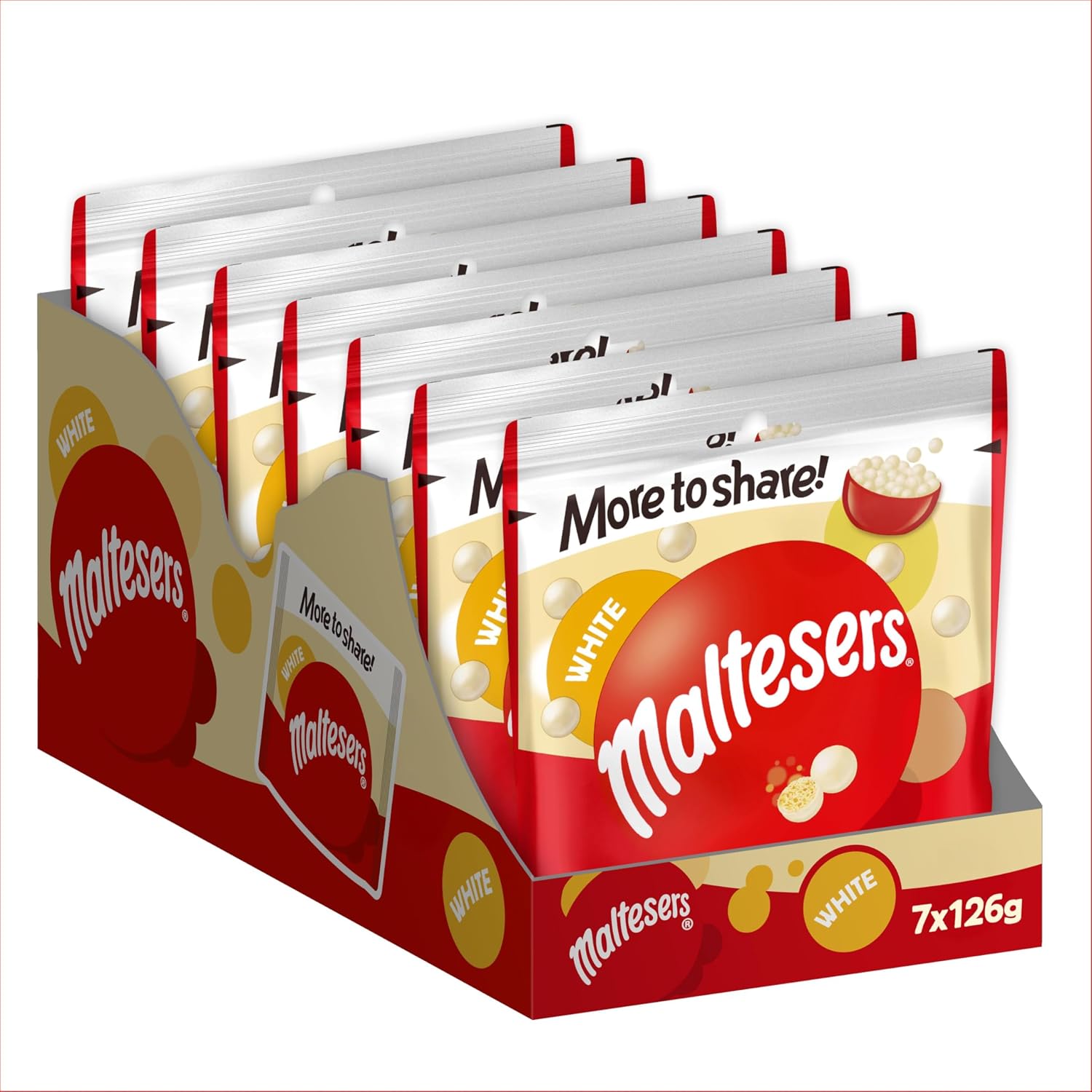 White Maltesers, White Chocolate & Honeycomb, Chocolate Treats, 7x126g Pouch