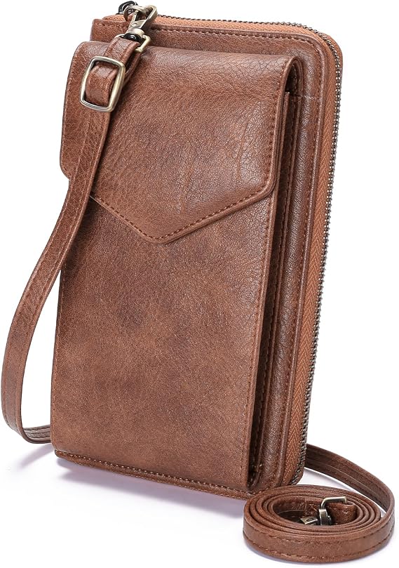 SENDEFN Small Crossbody Cell Phone Purse for Women Leather Cellphone Bags Wallet Purses with Multi Card Slots