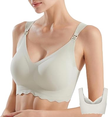 Nursing Bras for Breastfeeding Seamless Soft Wirefree Pregnancy Bra Natural Shape