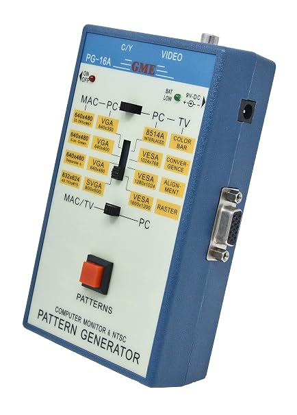 GME PG-16A Portable Video Test Pattern Generator Computer Monitor Tester for PC, MAC, and TV Monitor, Designed and Engineered in The USA