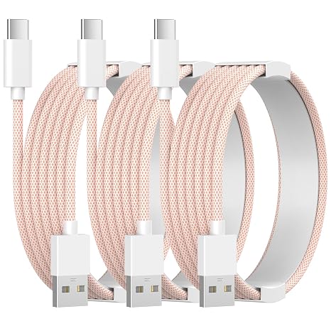 USB C Car CarPlay Cable Fast Charging for iPhone 16 15,3Pack 3ft 60W USB A to USB C Nylon Braided Carplay Cord Screen Data Sync for Apple iPhone 17/16 Pro/16 Pro Max/15 Pro Max/16 Plus,iPad Galaxy