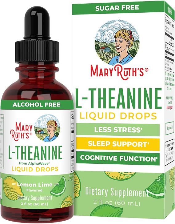MaryRuth's L Theanine 200mg Liquid Drops for Adults & Kids, 30 Servings | Mood Support, Focus Supplement, Natural Sleep Support, Vegan, Non-GMO