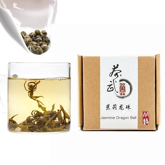 ChaWuWarmSun [AA] Jasmine Pearls Green Tea, 3.5oz/100g Dragon Ball