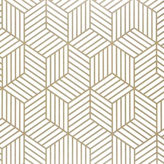 WENMER 17.71 Inch x 197 Inch Geometric Hexagon Wallpaper Peel and Stick Wallpaper Removable Self Adhesive Wall Paper Vinyl Film Shelf Paper & Drawer Liner Roll for Home Use