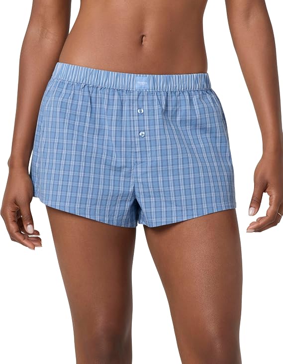 florence by mills Women's Micro-Plaid Poplin Pajama Shortie Shorts