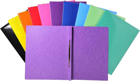 Exacompta Pack of 25 Iderama Premium File Folders Made in Germany Made from Extra-Strong Colorspan Cardboard Assorted Colours for DIN A4 Commercial Binding Staplers Ideal for Office and School