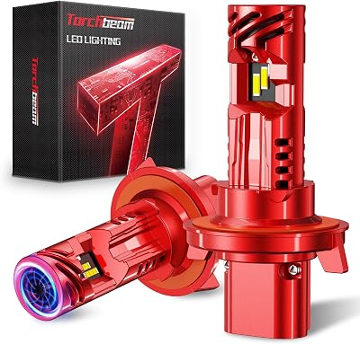 Torchbeam H139008 Bulbs Combo, 45000LM 900% Super Brighter H13 Fog Bulbs, 6500K Cool White with 15000RPM Cooling Fan, 1:1 Size Plug and Play, 60,000 Hours Lifespan, Pack of 2