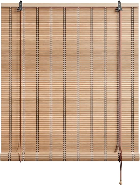 Yutianli Bamboo Blinds Roller Shades for Windows Bamboo Shades for Indoor and Outdoor Patio Style A 36" W x 48" H