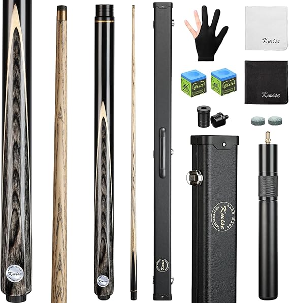 Kmise Snooker Pool Cue Sticks Set Black 21oz