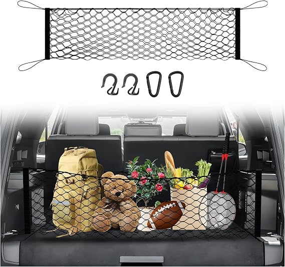 Karltys Cargo Net for Toyota 4Runner 2025-2026 Envelope Style | Elastic Mesh Net | Heavy Duty | Metal Hooks | Toyota 4 Runner Trunk Net Accessories