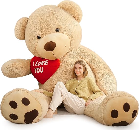 Tezituor Giant Teddy Bear 10ft Stuffed Animals - I Love YouRed Heart Human Size 10 Feet Teddy Bear for Girlfriend,Boyfriend,Birthday,Anniversary,Valentines,Celebrations or Long Distance