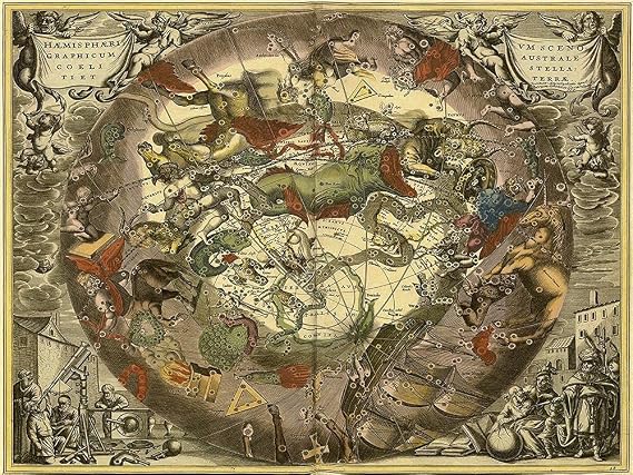 ArtExpert Maps Of The Heavens: Haemisphaerium Sceno Graphicum Australe by Andreas Cellarius - 16x12 Art Print Poster