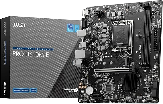 MSI MB PRO H610M-E SOKET 1700 DDR5 5600MHZ(OC) HDMI VGA M.2 USB3.2 1x 1G LAN mATX
