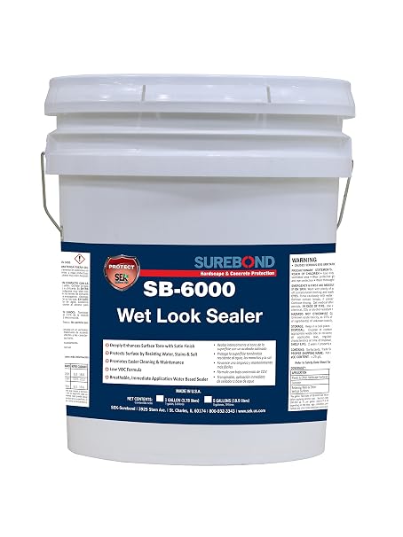 SB-6000 P Wet Look Sealer Water-Based, Water-Based Polymer Blend Resin, Darkening