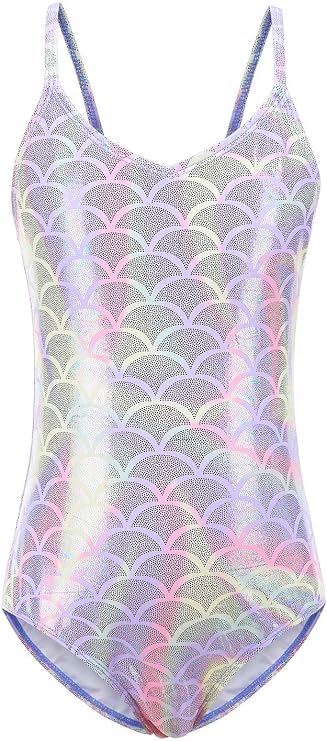 Girls One Piece Swimsuits Striped Rainbow Bathing Suit Swimwear